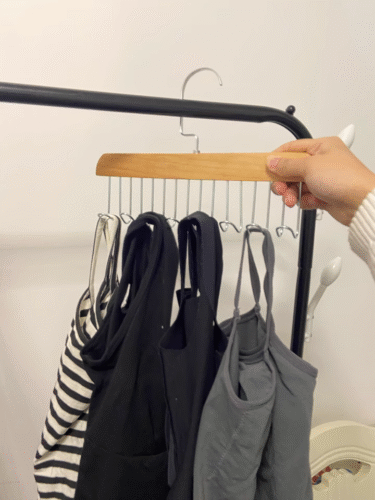 Wooden Strap Hanger Multifunctional Underwear Vest Storage Tool Home Solid Wood Hook Wave Clothes Drying Rack (PACK OF 20) photo review