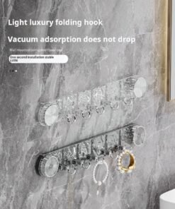 Rotating suction cup corrugated hook hook no drilling strong load-bearing bathroom toilet door rear wall trace-free adhesive hook (PACK OF 4)