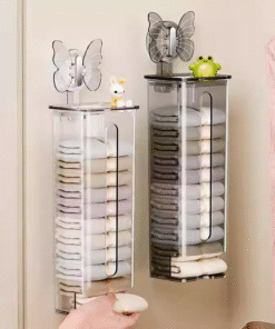Butterfly Suction Cup Underwear Storage Box with Lid, Wall-Mounted Underwear Organizer (PACK OF 4)