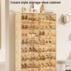Storage Box Shoe Cabinet Shoe Rack Transparent Household Doorway Dustproof Plastic No Installation Required One-piece Simple Cream Style
