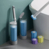 Disposable toilet brush set for home use, replaceable toilet brushes with cleaning brush heads that reach every corner and are sterile